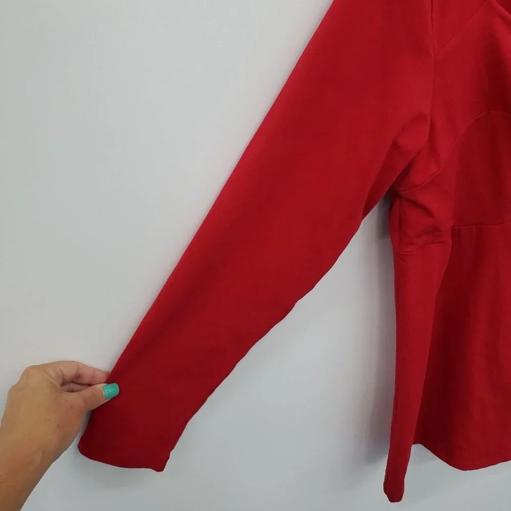 Torrid Womens Red Foxy Sweetheart Twist Top Blouse Plus Size 3 Long‎ Sleeve